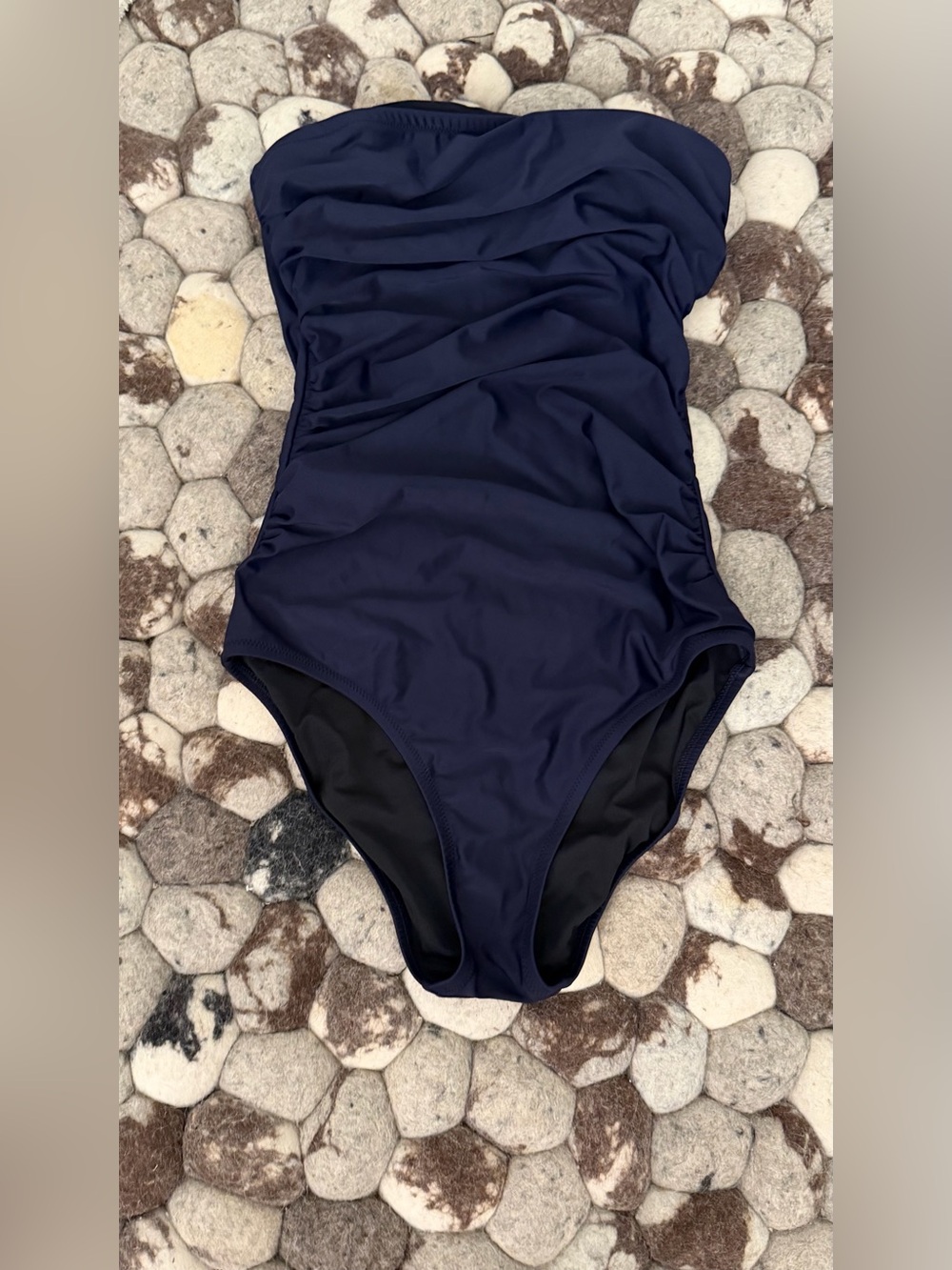 J. Crew Navy Strapless One-Piece Swimsuit